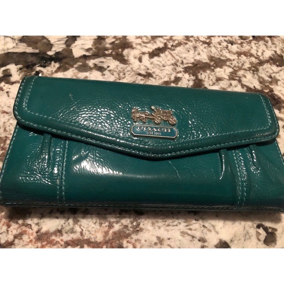 Coach Turquoise Leather Wallet - Picture 1 of 5